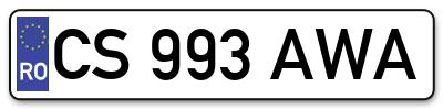 Placuta inmatriculare numar auto  CS-993-AWA, CS 993 AWA, CS993AWA