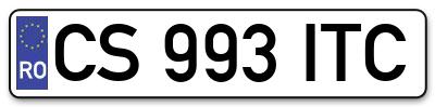 Placuta inmatriculare numar auto  CS-993-ITC, CS 993 ITC, CS993ITC