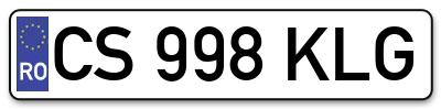 Placuta inmatriculare numar auto  CS-998-KLG, CS 998 KLG, CS998KLG
