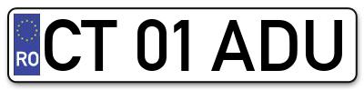 Placuta inmatriculare numar auto  CT-01-ADU, CT 01 ADU, CT01ADU