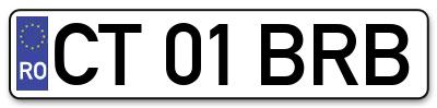 Placuta inmatriculare numar auto  CT-01-BRB, CT 01 BRB, CT01BRB