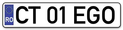 Placuta inmatriculare numar auto  CT-01-EGO, CT 01 EGO, CT01EGO
