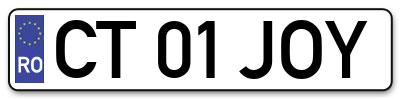 Placuta inmatriculare numar auto  CT-01-JOY, CT 01 JOY, CT01JOY