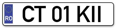 Placuta inmatriculare numar auto  CT-01-KII, CT 01 KII, CT01KII