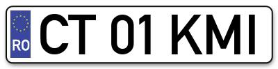 Placuta inmatriculare numar auto  CT-01-KMI, CT 01 KMI, CT01KMI