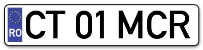 Placuta inmatriculare numar auto  CT-01-MCR, CT 01 MCR, CT01MCR