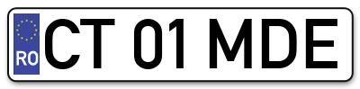 Placuta inmatriculare numar auto  CT-01-MDE, CT 01 MDE, CT01MDE