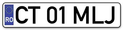 Placuta inmatriculare numar auto  CT-01-MLJ, CT 01 MLJ, CT01MLJ