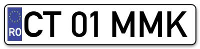 Placuta inmatriculare numar auto  CT-01-MMK, CT 01 MMK, CT01MMK