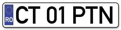 Placuta inmatriculare numar auto  CT-01-PTN, CT 01 PTN, CT01PTN