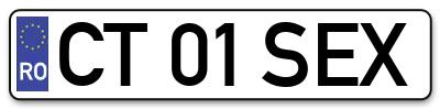 Placuta inmatriculare numar auto  CT-01-SEX, CT 01 SEX, CT01SEX