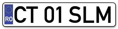 Placuta inmatriculare numar auto  CT-01-SLM, CT 01 SLM, CT01SLM