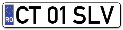Placuta inmatriculare numar auto  CT-01-SLV, CT 01 SLV, CT01SLV