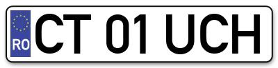Placuta inmatriculare numar auto  CT-01-UCH, CT 01 UCH, CT01UCH