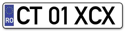 Placuta inmatriculare numar auto  CT-01-XCX, CT 01 XCX, CT01XCX