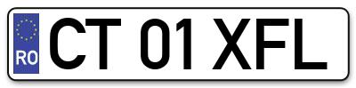 Placuta inmatriculare numar auto  CT-01-XFL, CT 01 XFL, CT01XFL