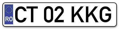 Placuta inmatriculare numar auto  CT-02-KKG, CT 02 KKG, CT02KKG