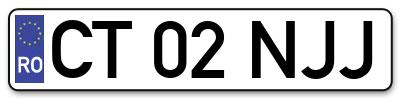 Placuta inmatriculare numar auto  CT-02-NJJ, CT 02 NJJ, CT02NJJ