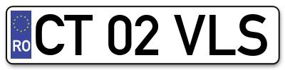 Placuta inmatriculare numar auto  CT-02-VLS, CT 02 VLS, CT02VLS