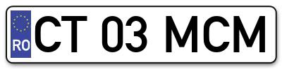 Placuta inmatriculare numar auto  CT-03-MCM, CT 03 MCM, CT03MCM