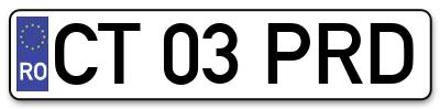 Placuta inmatriculare numar auto  CT-03-PRD, CT 03 PRD, CT03PRD