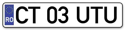 Placuta inmatriculare numar auto  CT-03-UTU, CT 03 UTU, CT03UTU