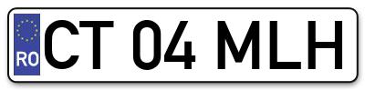 Placuta inmatriculare numar auto  CT-04-MLH, CT 04 MLH, CT04MLH