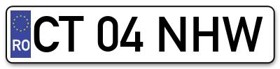 Placuta inmatriculare numar auto  CT-04-NHW, CT 04 NHW, CT04NHW