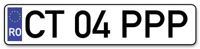 Placuta inmatriculare numar auto  CT-04-PPP, CT 04 PPP, CT04PPP