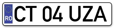 Placuta inmatriculare numar auto  CT-04-UZA, CT 04 UZA, CT04UZA