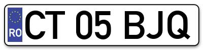 Placuta inmatriculare numar auto  CT-05-BJQ, CT 05 BJQ, CT05BJQ