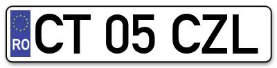 Placuta inmatriculare numar auto  CT-05-CZL, CT 05 CZL, CT05CZL