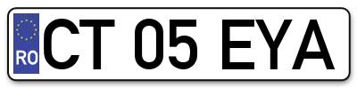 Placuta inmatriculare numar auto  CT-05-EYA, CT 05 EYA, CT05EYA
