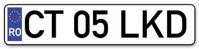 Placuta inmatriculare numar auto  CT-05-LKD, CT 05 LKD, CT05LKD