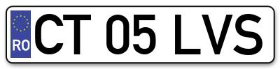 Placuta inmatriculare numar auto  CT-05-LVS, CT 05 LVS, CT05LVS