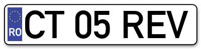 Placuta inmatriculare numar auto  CT-05-REV, CT 05 REV, CT05REV