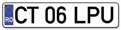 Placuta inmatriculare numar auto  CT-06-LPU, CT 06 LPU, CT06LPU