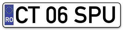 Placuta inmatriculare numar auto  CT-06-SPU, CT 06 SPU, CT06SPU