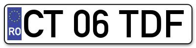 Placuta inmatriculare numar auto  CT-06-TDF, CT 06 TDF, CT06TDF