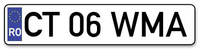 Placuta inmatriculare numar auto  CT-06-WMA, CT 06 WMA, CT06WMA