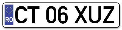Placuta inmatriculare numar auto  CT-06-XUZ, CT 06 XUZ, CT06XUZ