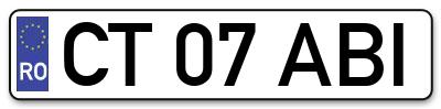Placuta inmatriculare numar auto  CT-07-ABI, CT 07 ABI, CT07ABI