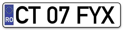 Placuta inmatriculare numar auto  CT-07-FYX, CT 07 FYX, CT07FYX