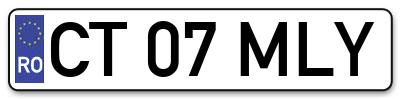Placuta inmatriculare numar auto  CT-07-MLY, CT 07 MLY, CT07MLY