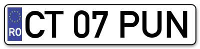 Placuta inmatriculare numar auto  CT-07-PUN, CT 07 PUN, CT07PUN