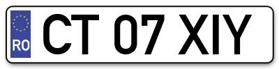 Placuta inmatriculare numar auto  CT-07-XIY, CT 07 XIY, CT07XIY