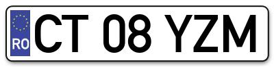 Placuta inmatriculare numar auto  CT-08-YZM, CT 08 YZM, CT08YZM
