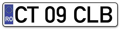 Placuta inmatriculare numar auto  CT-09-CLB, CT 09 CLB, CT09CLB