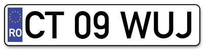 Placuta inmatriculare numar auto  CT-09-WUJ, CT 09 WUJ, CT09WUJ
