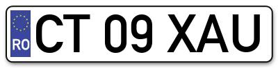 Placuta inmatriculare numar auto  CT-09-XAU, CT 09 XAU, CT09XAU